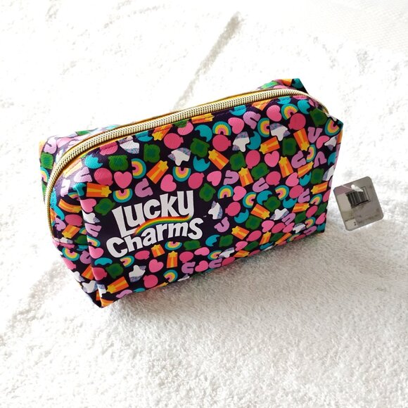 New! Old School LUCKY CHARMS Colorful 8" x 4.5" x 3.5" Cosmetic Bag SO CUTE! - Picture 7 of 8
